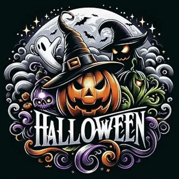 None Other - Halloween Jack-o-Lantern Witch Ghost Skull 5D Diamond Painting New